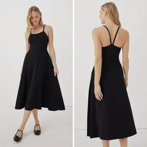 Pact Black Built in Bra Racerback Midi Dress Size Medium